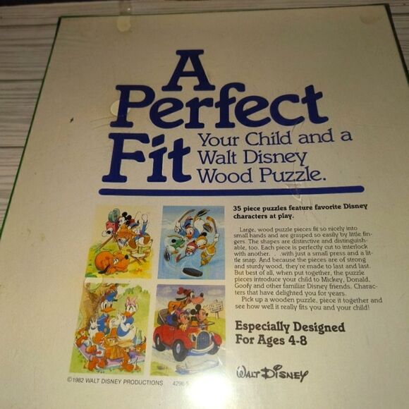Milton Bradley Walt Disney Vintage Wood Puzzle 1982 Mickey Mouse Donald Duck - Picture 7 of 8